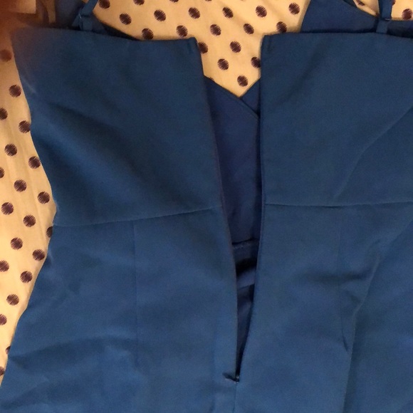 FINAL PRICE Aqua Faux-Wrap Flounce Dress - Picture 3 of 8